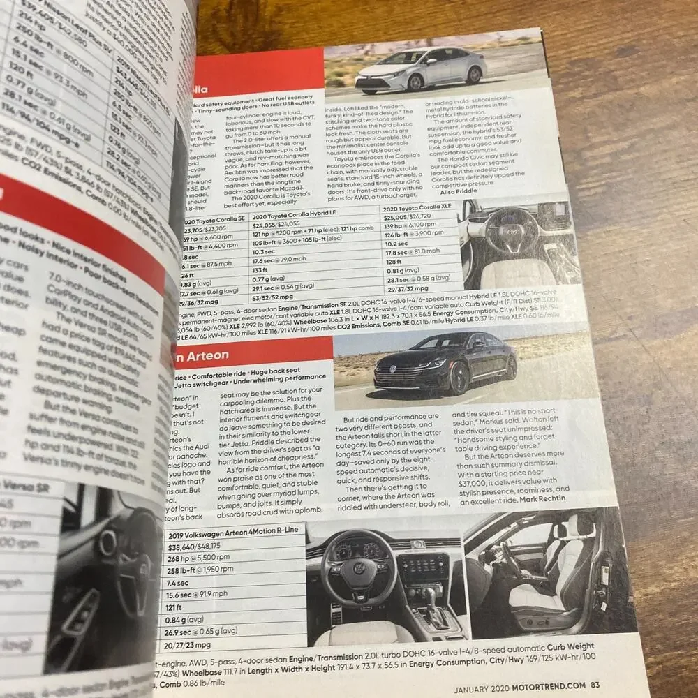 MOTOR TREND MAGAZINE-------JANUARY 2020